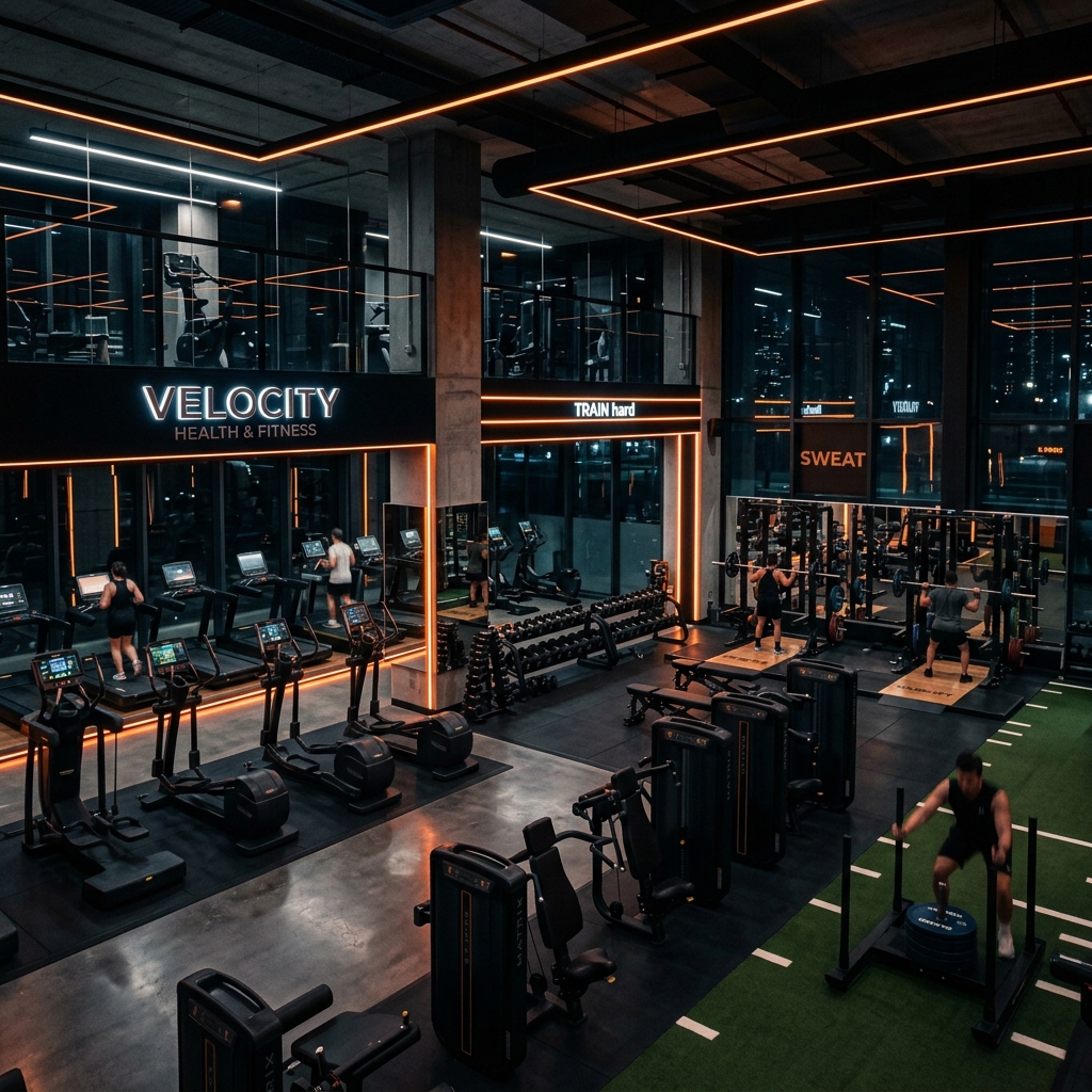 Premium modern gym interior background